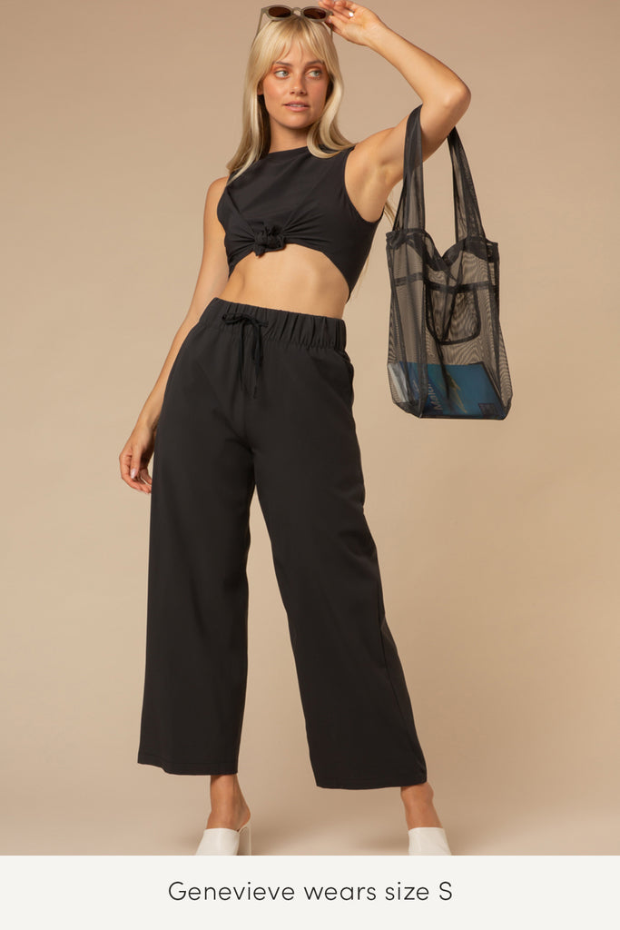 small travel pants in black from wayre