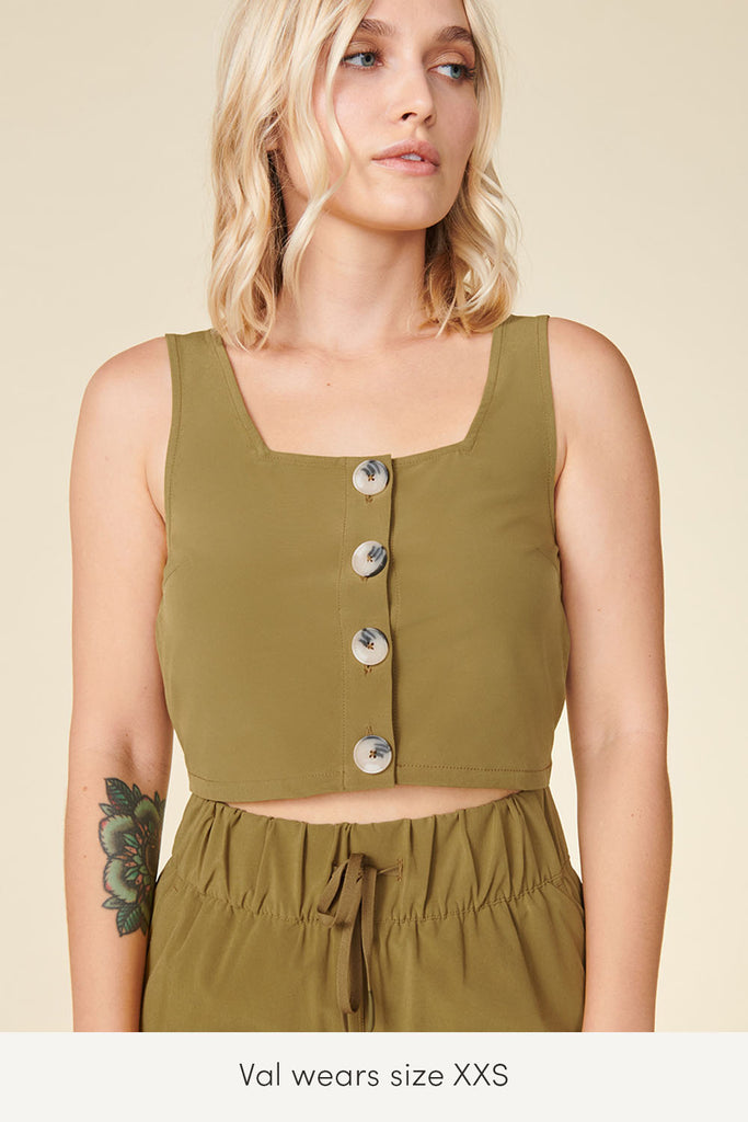 xxs travel tank for women in plant color