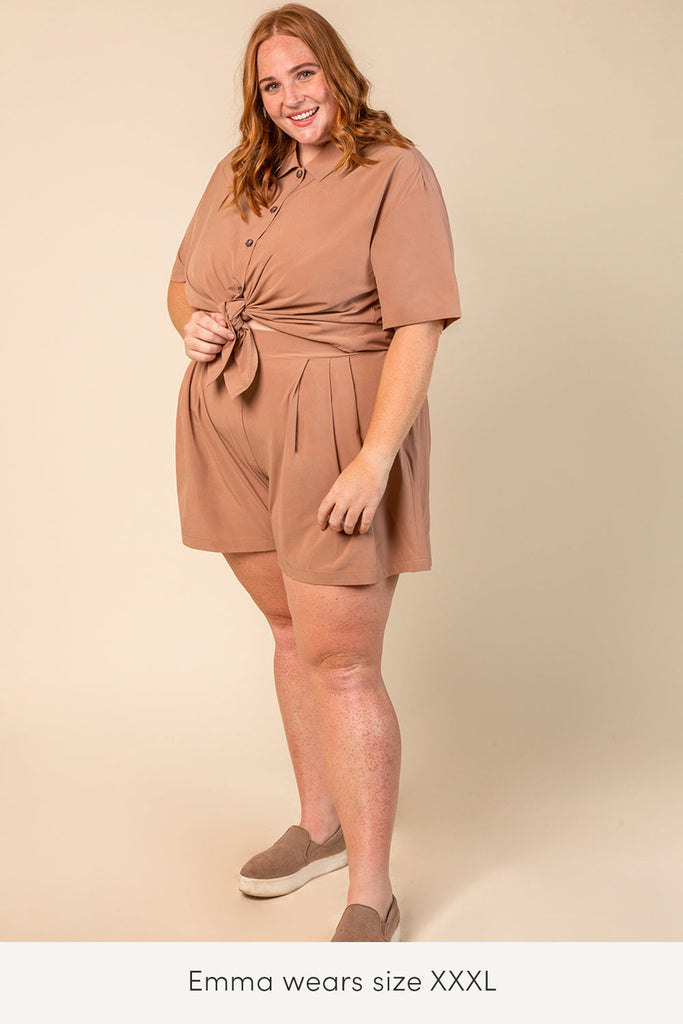 xxxl plus size travel outfit in rose water color