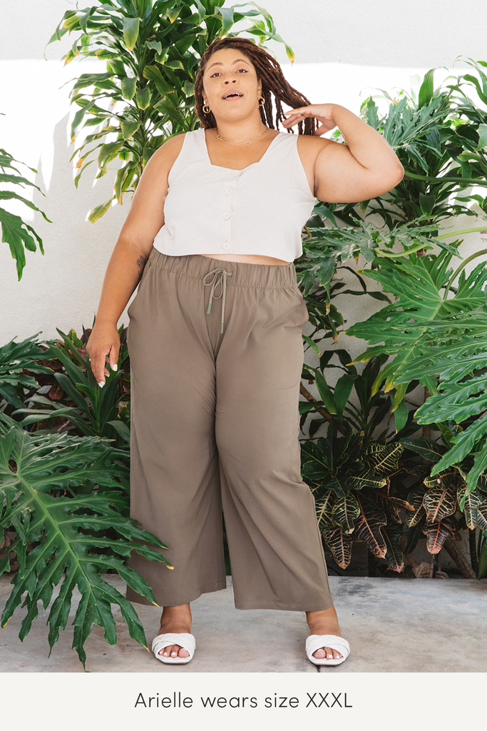 plus size travel green pants from wayre