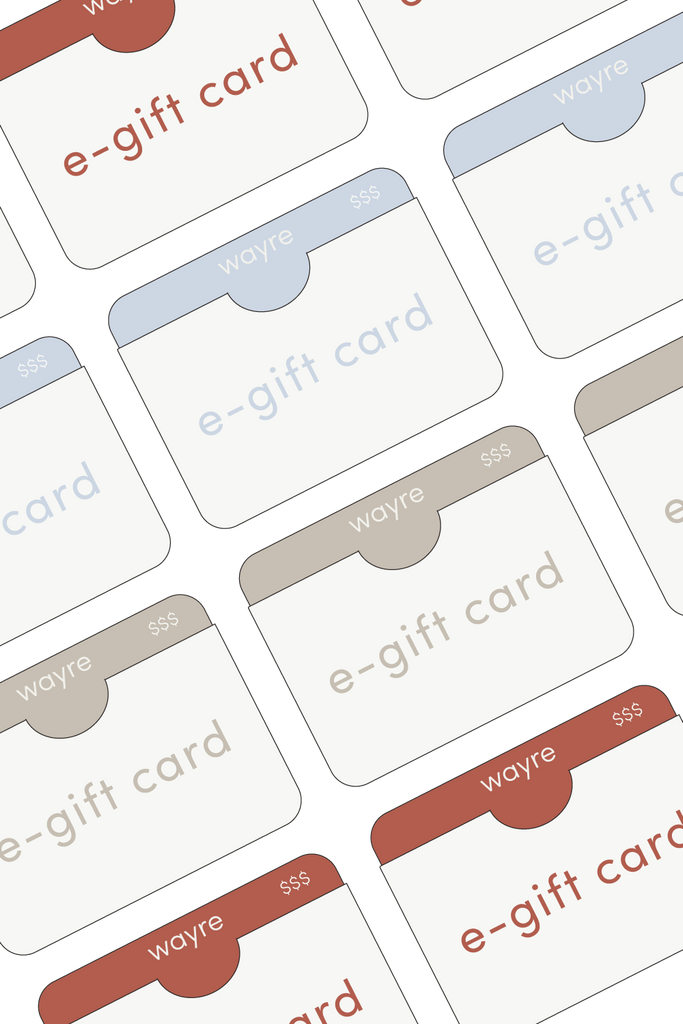 multiple colors of wayre's gift cards
