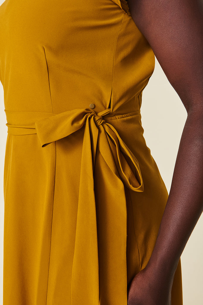 reversible bronze travel wrap dress from lightweight fabric