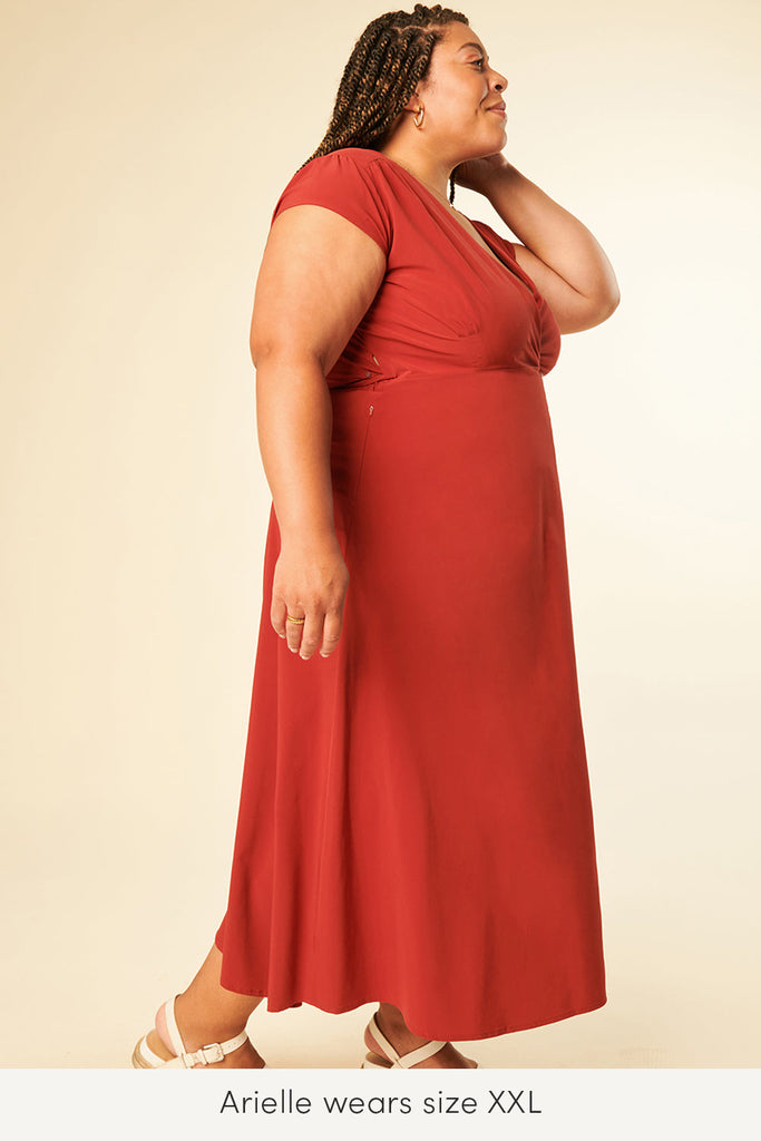 xxl plus size travel wrap dress in red color