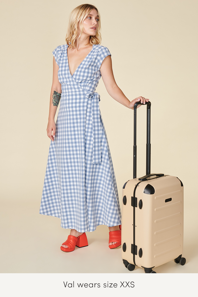 xxs travel reversible wrap dress with pockets