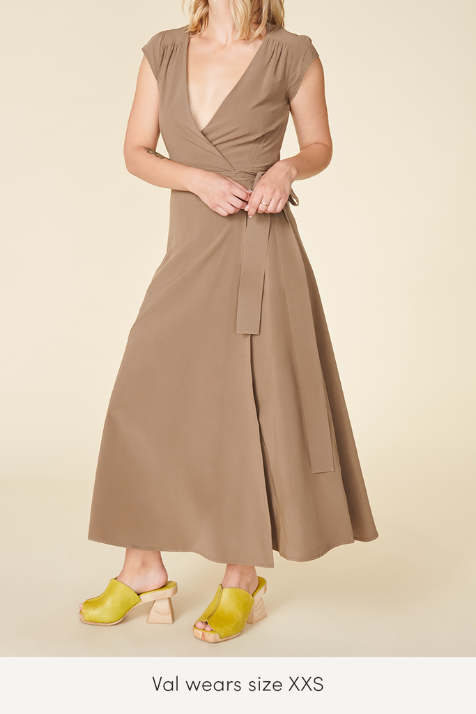 xxs light brown shiitake color travel dress