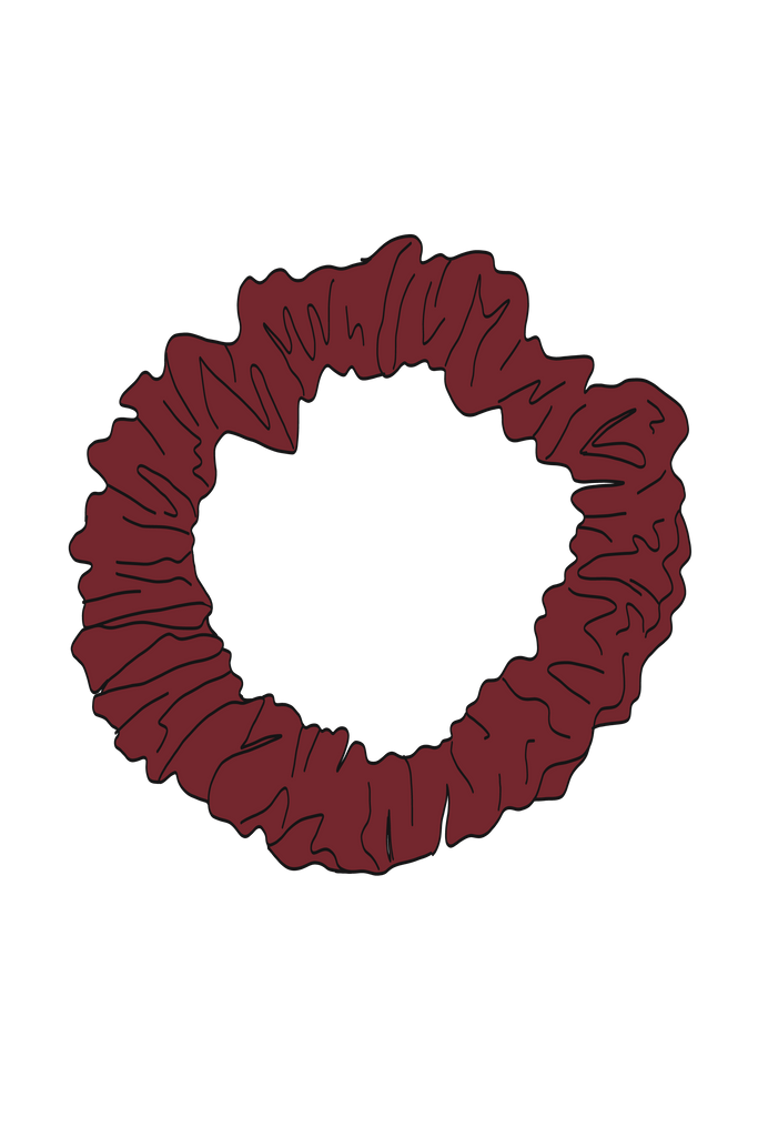 red merlot hair scrunchie from wayre