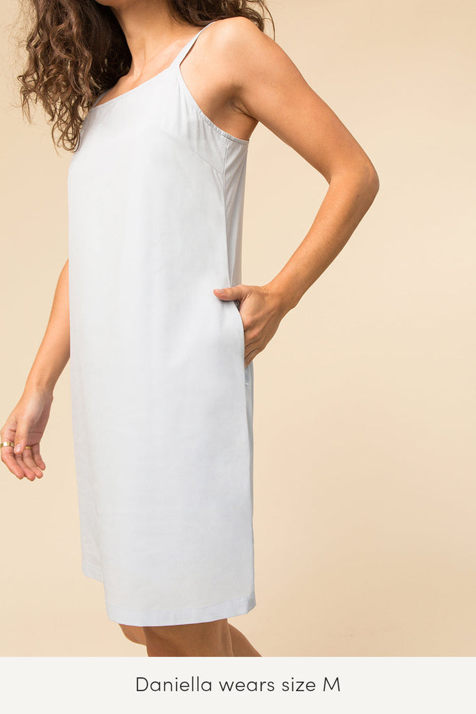 medium size travel dress in light blue