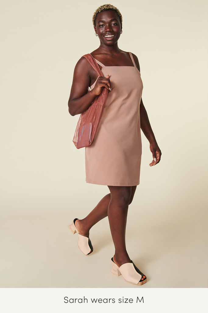 medium travel dress in rose water color sustainably made perfect for travel