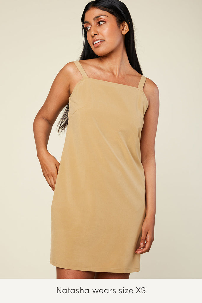 xs sand color summer dress perfect for travel